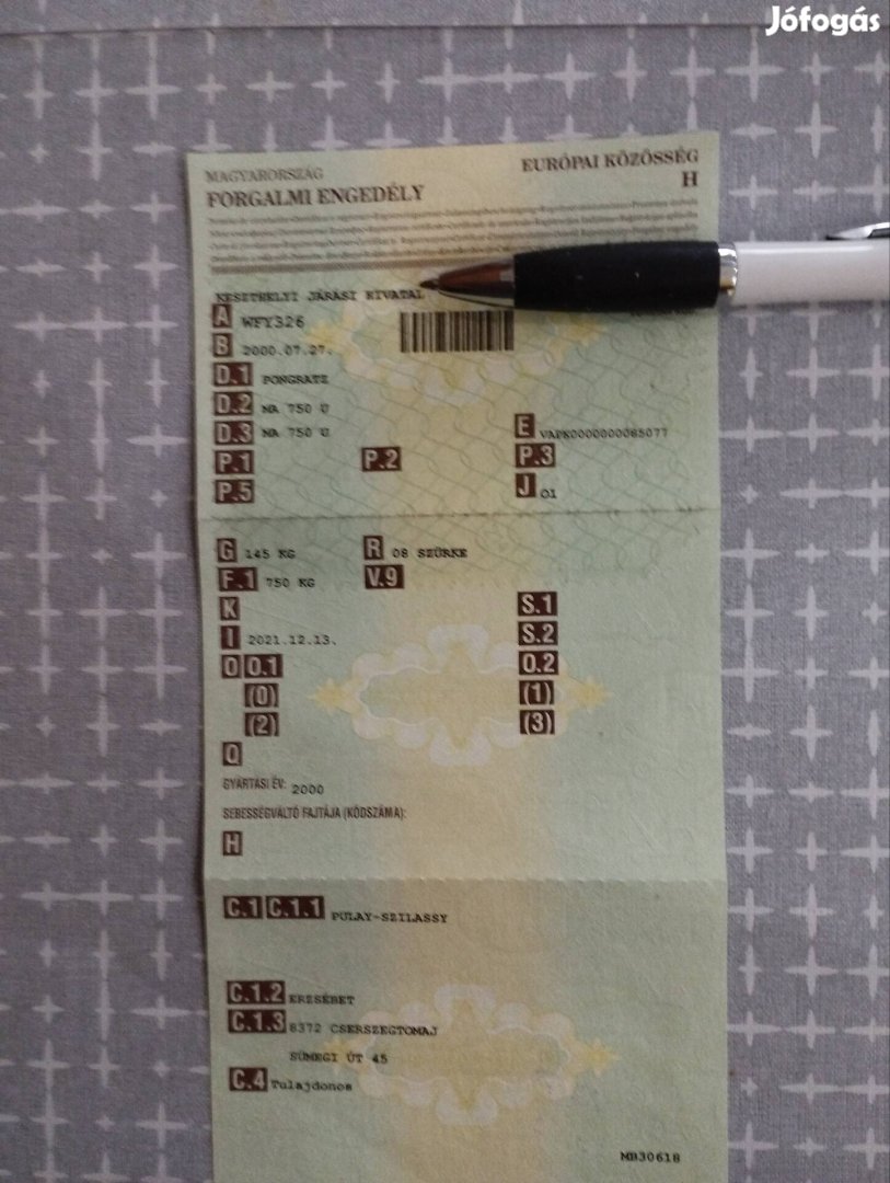 motorszállító utánfutó eladó