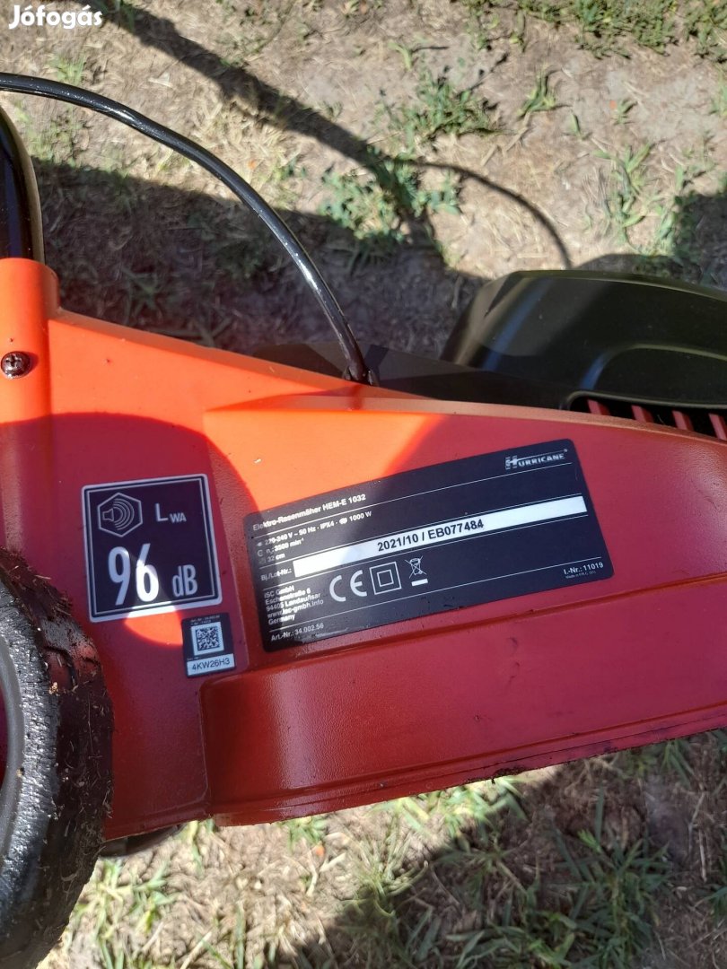 mtd Hurricane 1000W  elektromos fűnyíró 