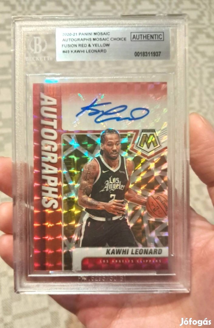 panini Kawhi Leonard aláírt kártya Beckett