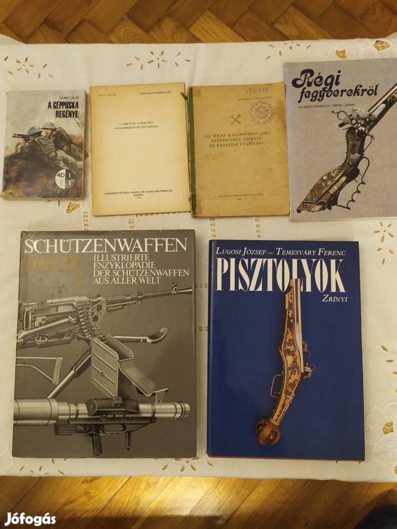 pisztolyok, géppuskák könyvek