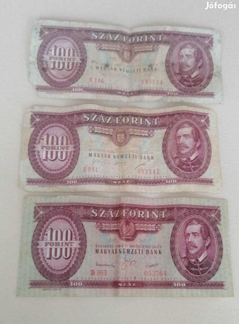 régi 100 forint papír pénz