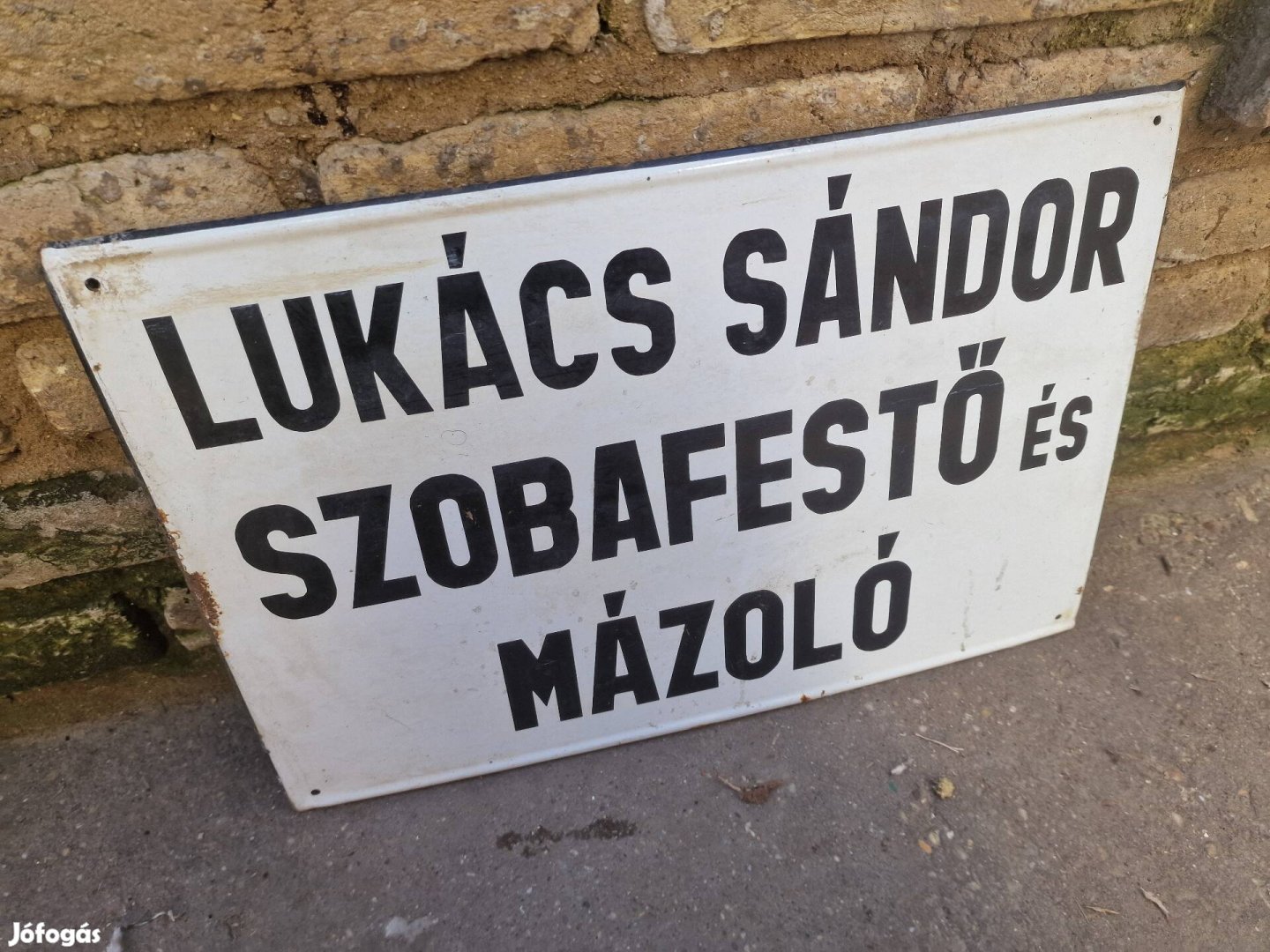 régi cégér zománctábla népi dekoráció antik zománc tábla