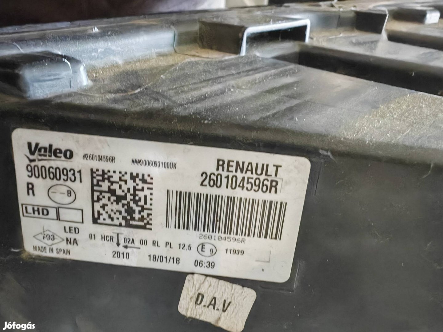 renault kadjar jobb első lámpa ledes 