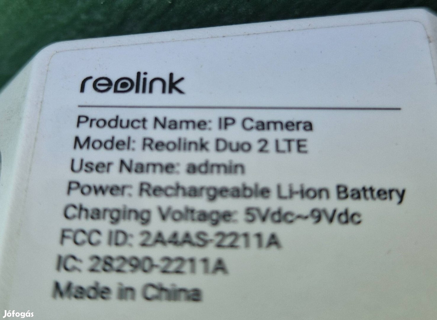 reolink duo 2 LTE akkus SIM kamera, kulteri