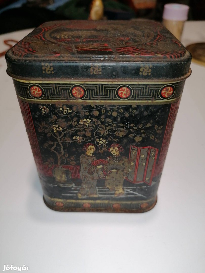 retró Keleti képet ábrázoló fém doboz