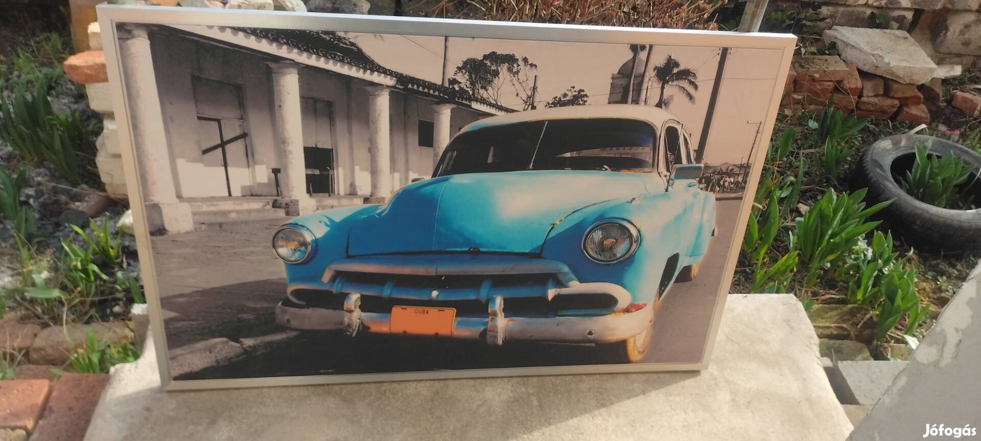 retro autó kubai falikép