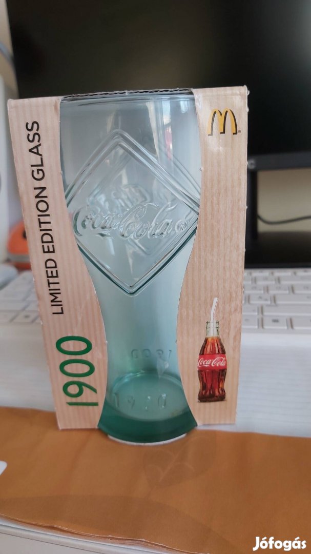 retro coca colás pohár eredeti csomagolásában