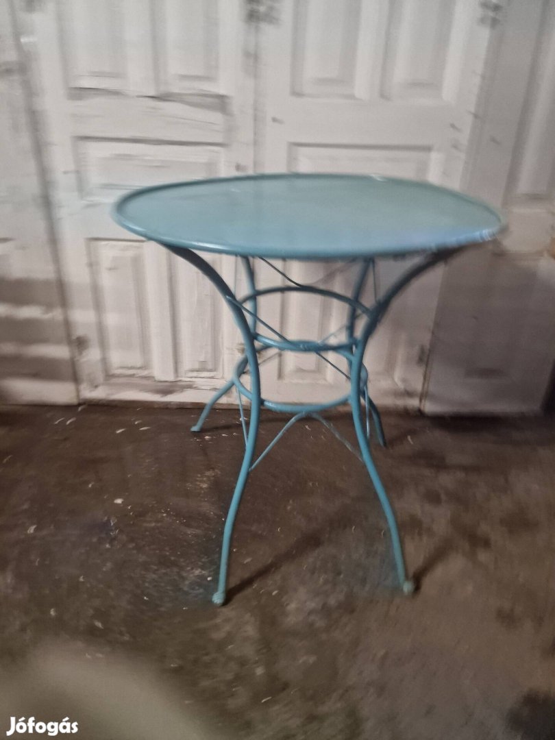 retro csővázas kerti asztal régi kerti asztal