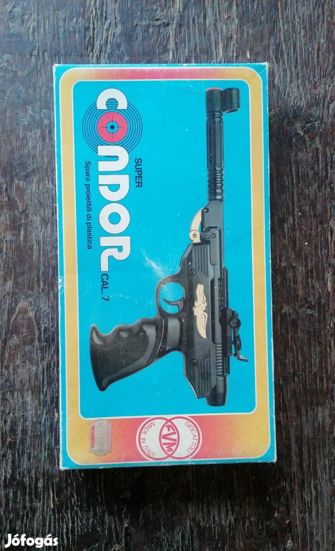 retró fém rugós játék pisztoly