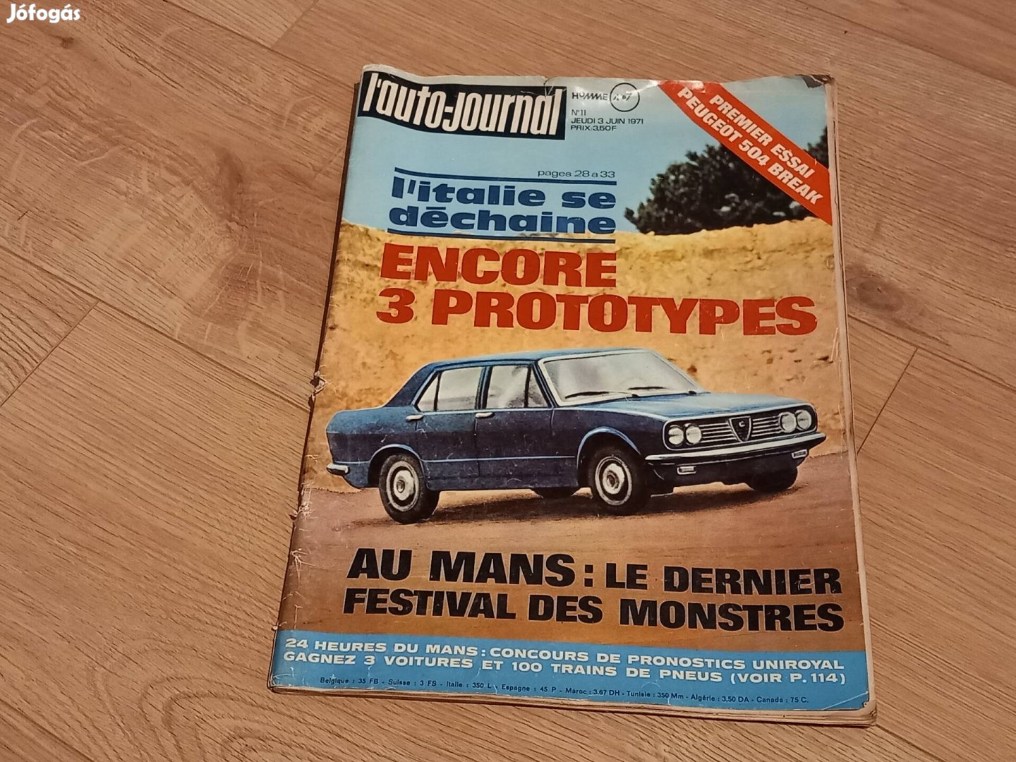 retro francia nyelvű autós kocsi magazin