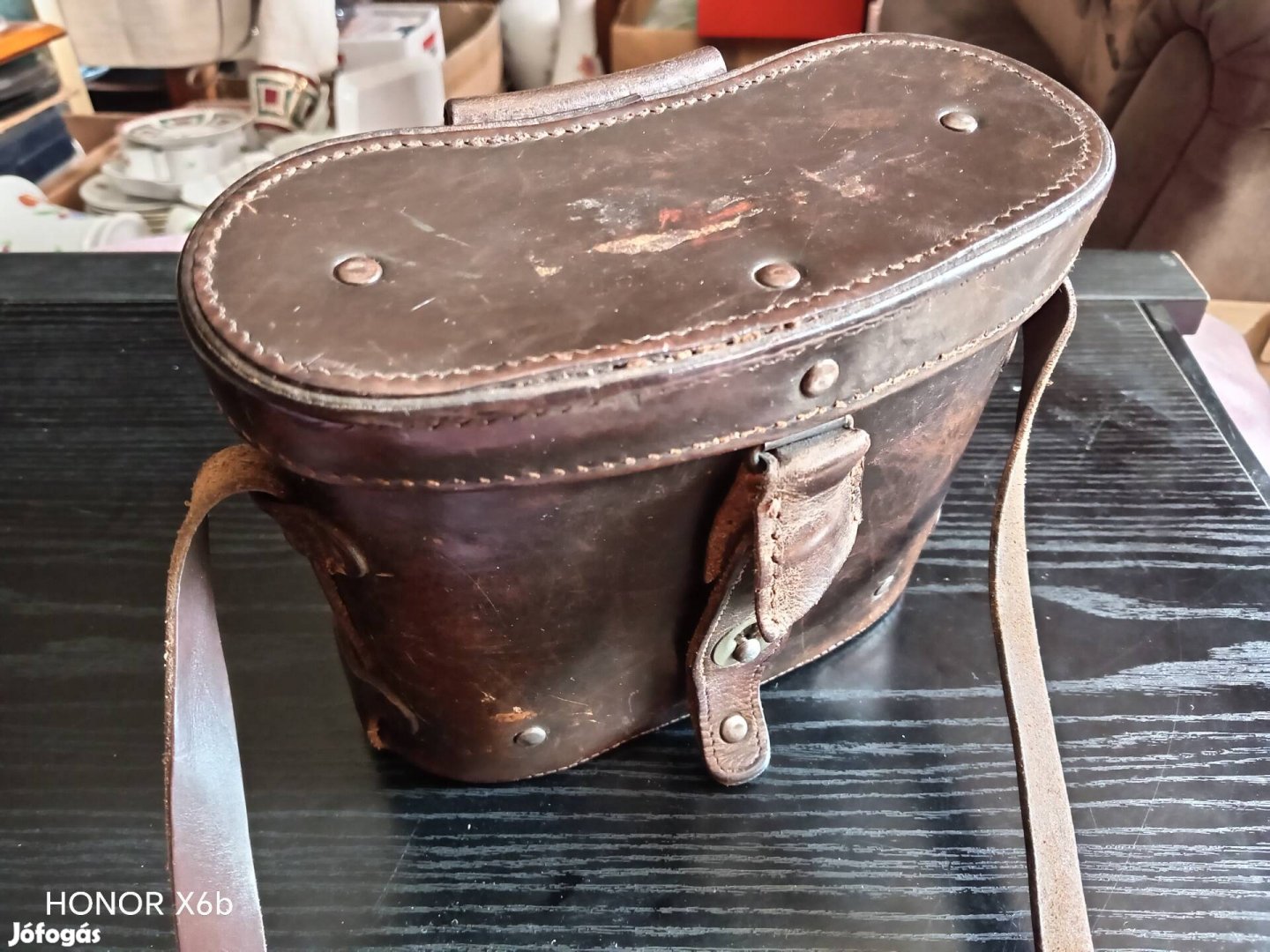 retro katonai,honvédségi látcső ,8x30,bőr tok