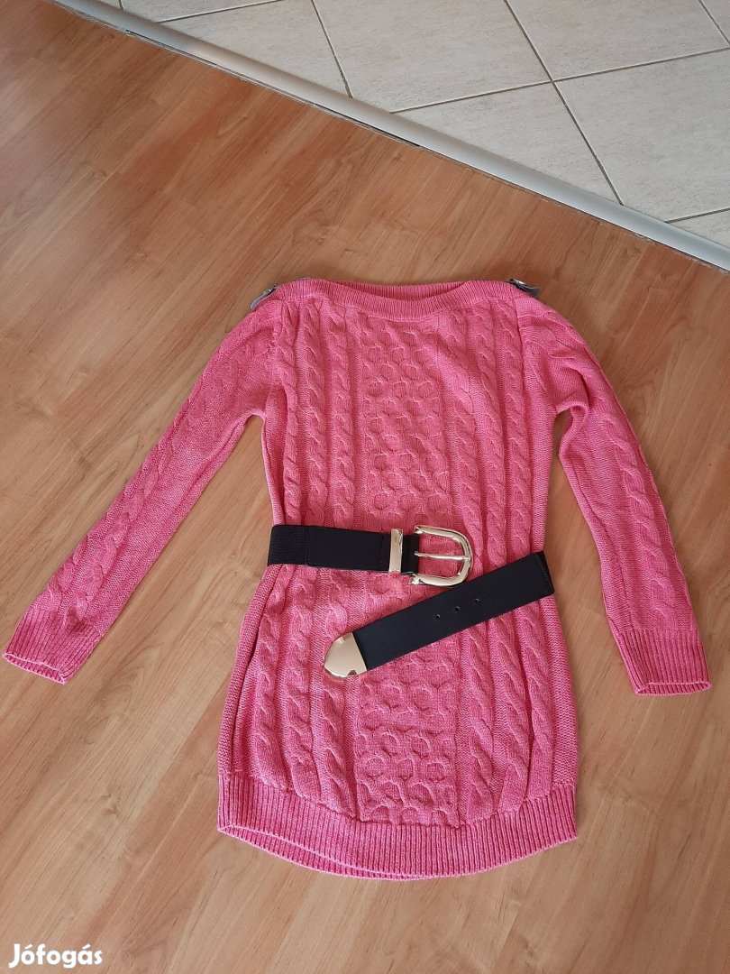 rózsaszín téli kötött egyberuha