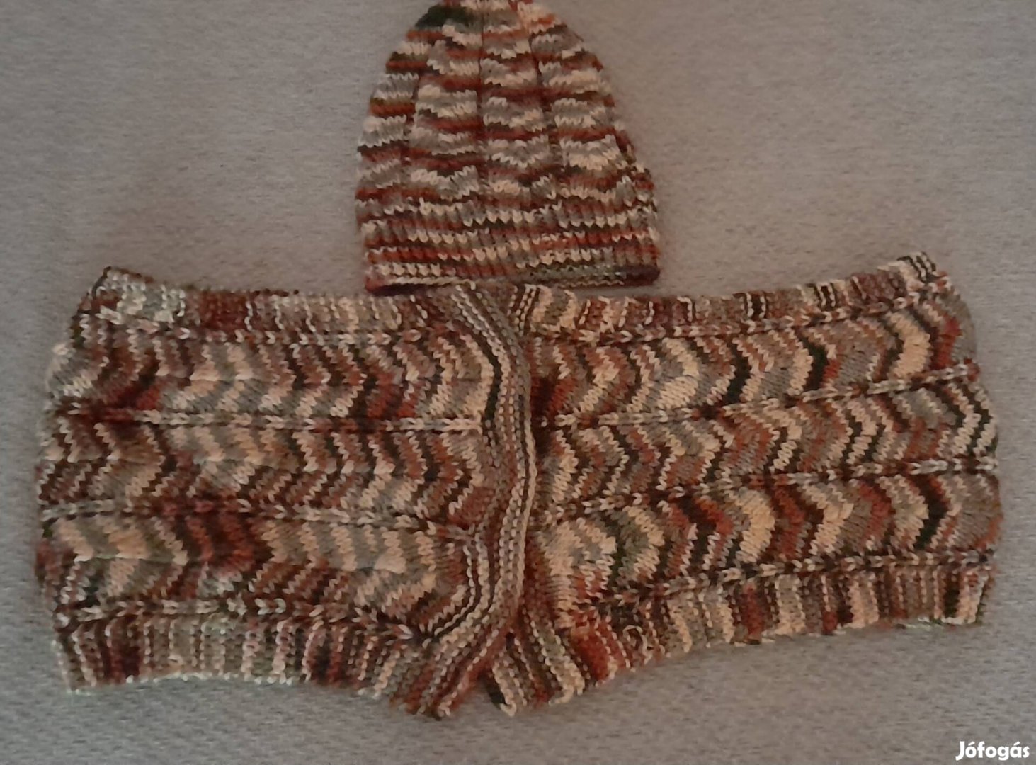 sapka sál szett, kézzel készült