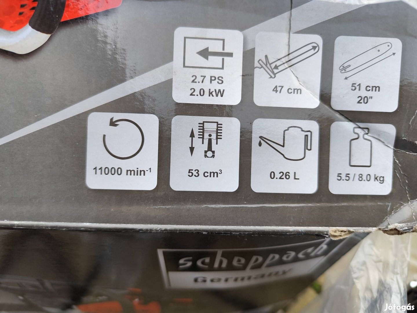 scheppach 53cc benzines láncfűrész 