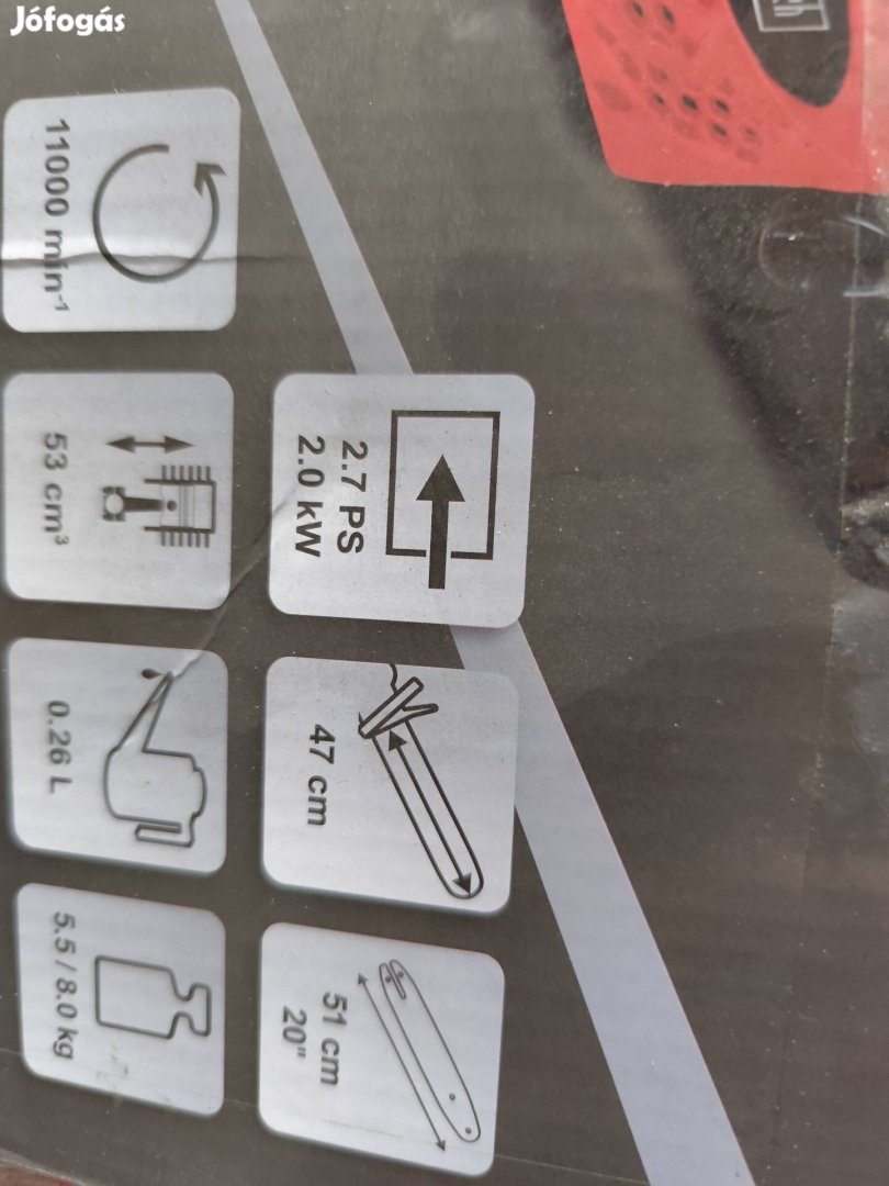 scheppach 53cc benzines láncfűrész csak beüzemelve volt 