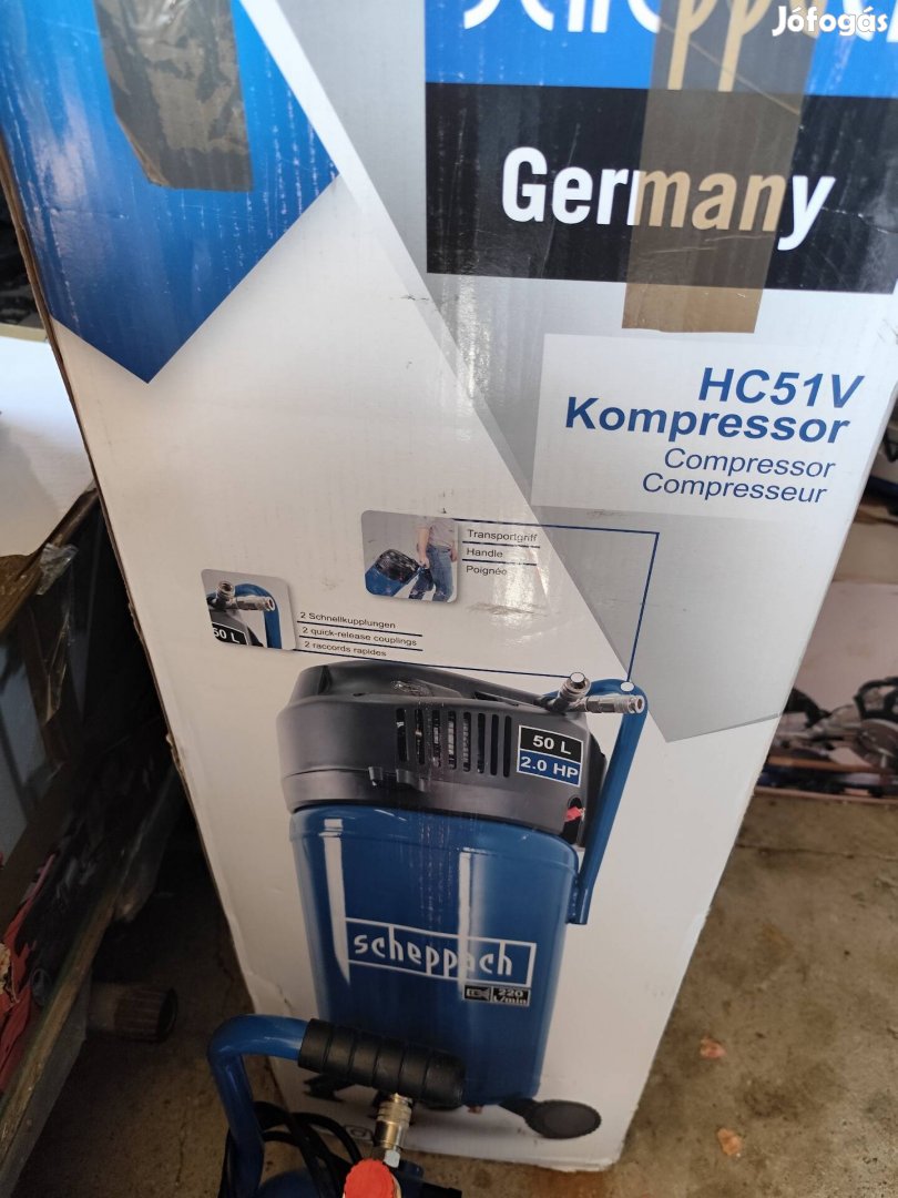 scheppach hc51v 50 literes álló kompresszor 