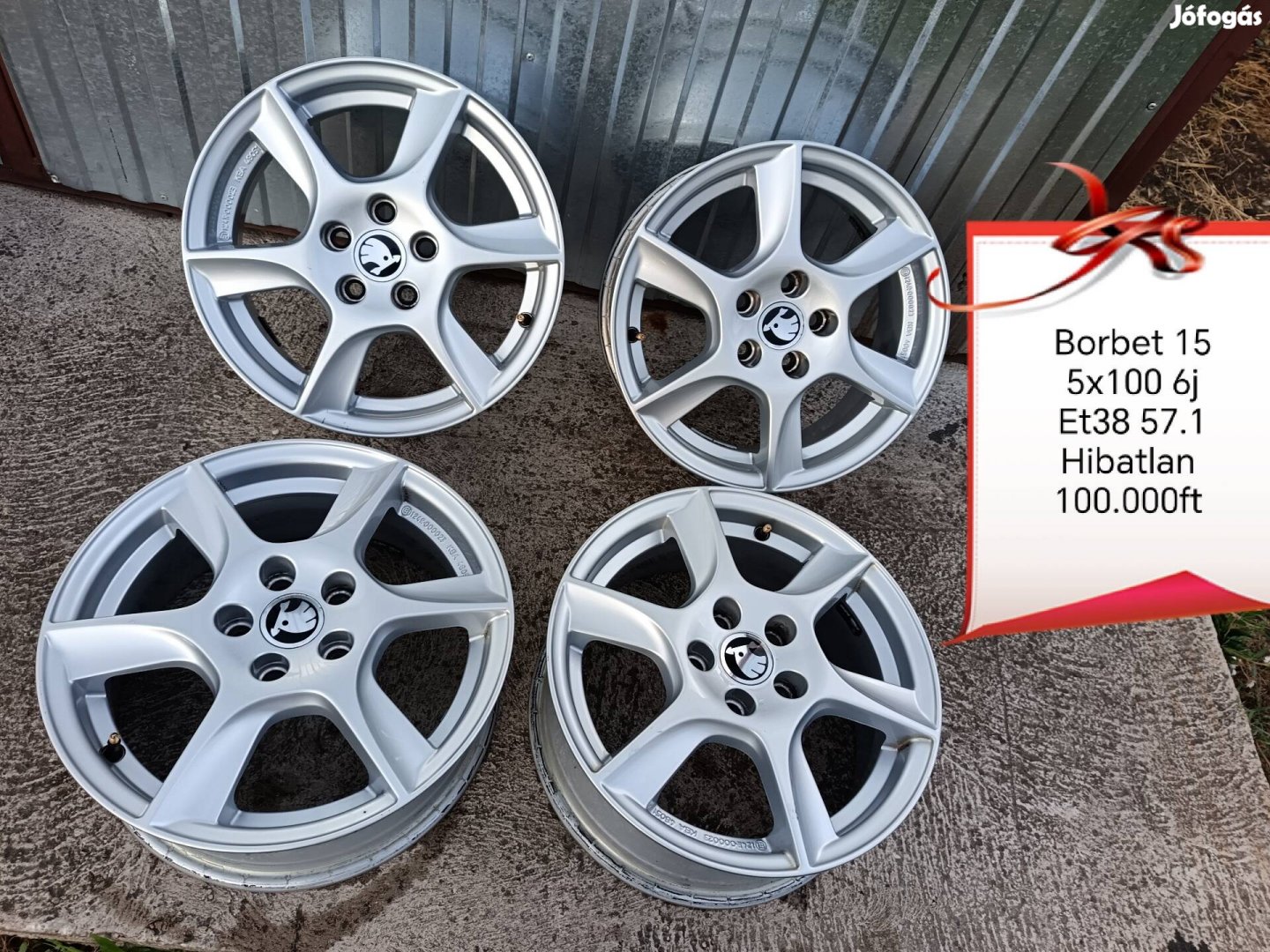 skoda ,vw,seat 5x100 15 col alufelni szett 