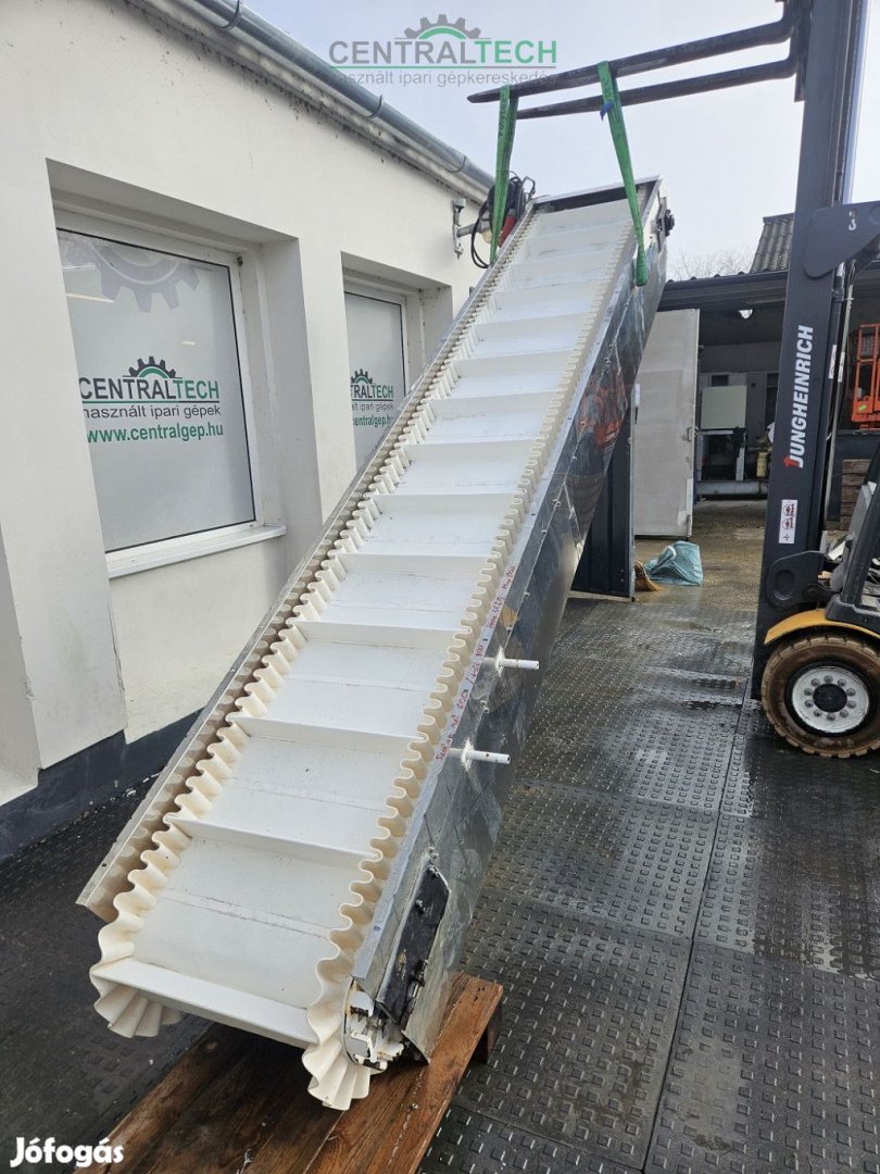 szállítószalag 445x60cm lapátos felhordószalag futószalag.