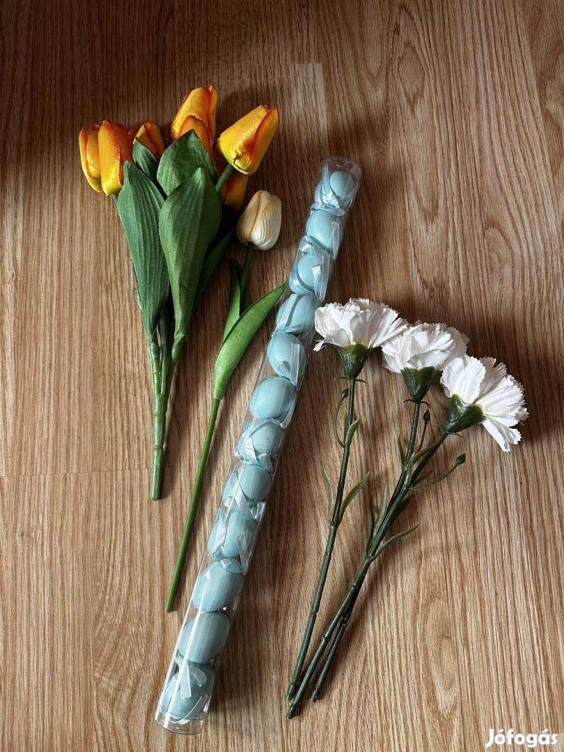 tavasz / húsvét dekoráció tojás és tulipán egyben