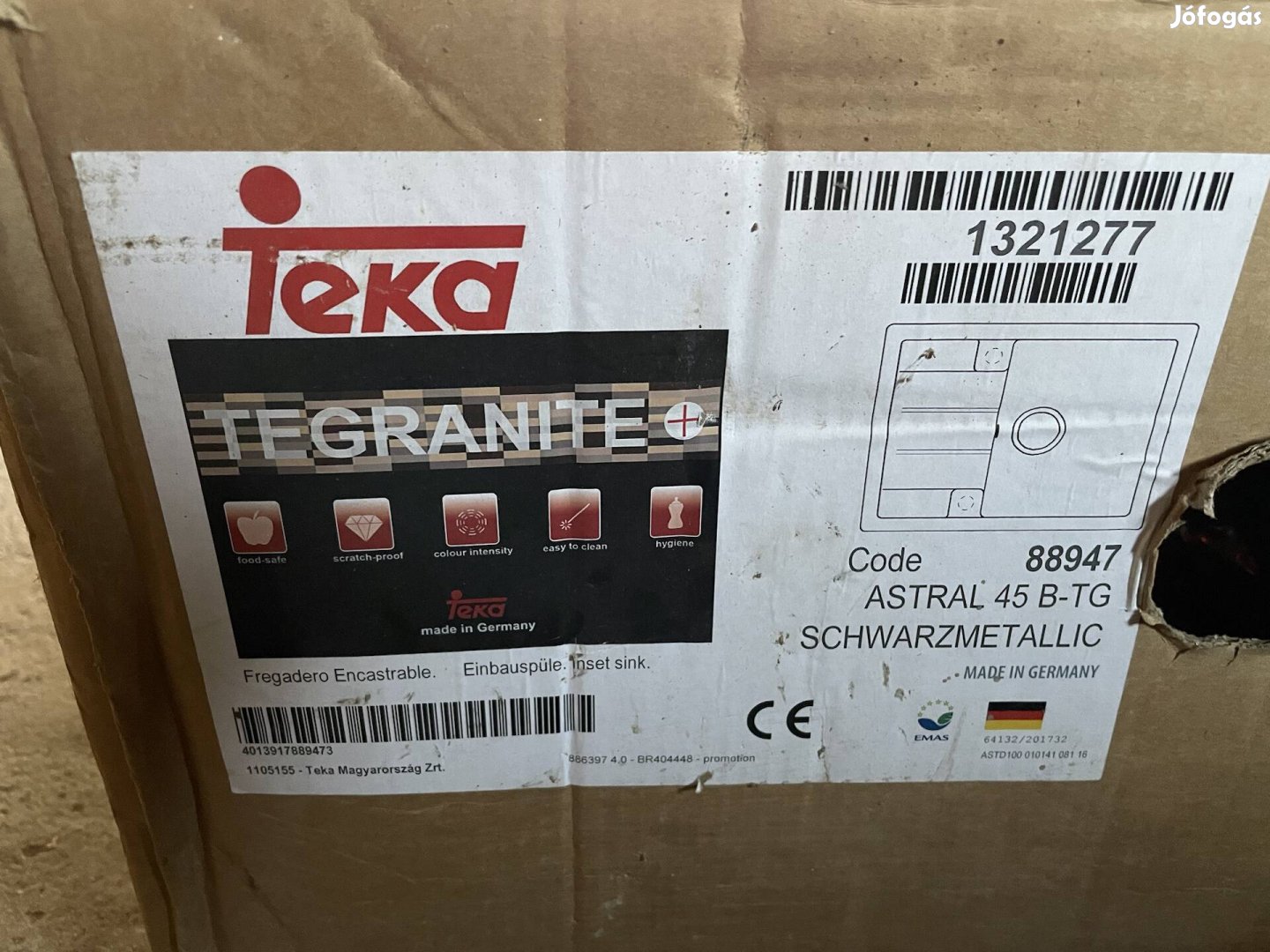 teka astral 45 b-tg fekete gránit mosogató 