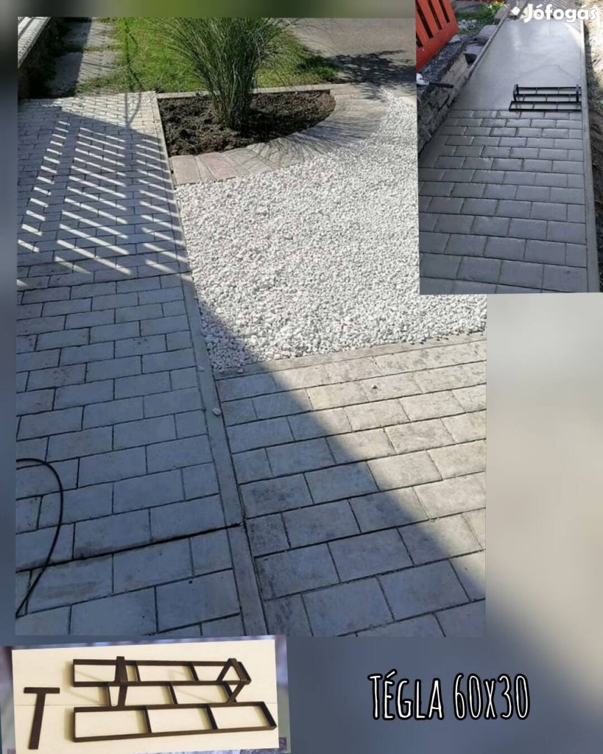 térkő hatást keltő BETON Mintázó Sablon vasból 