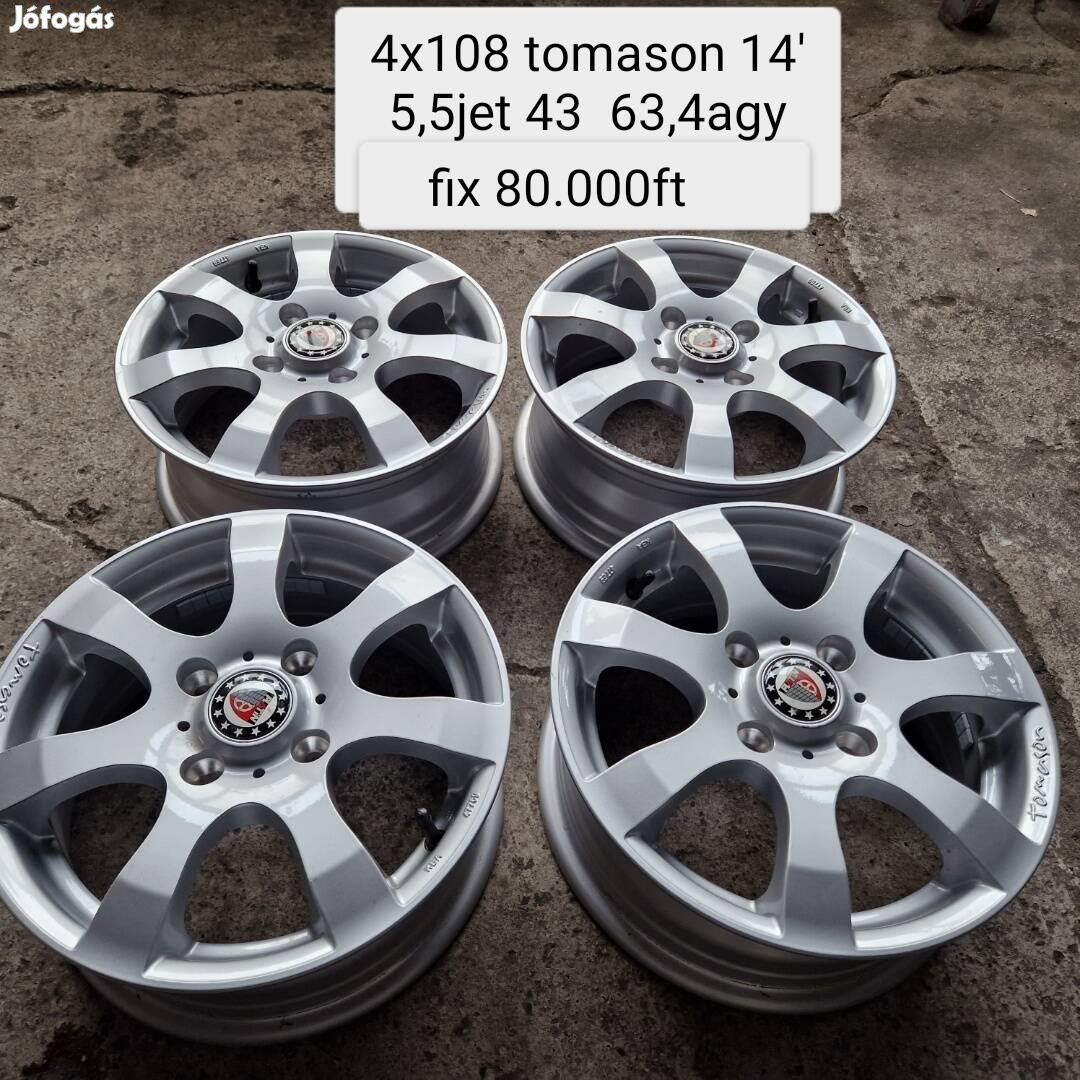 tomason 4x108 ford/mazda 14 col új alufelni szett 