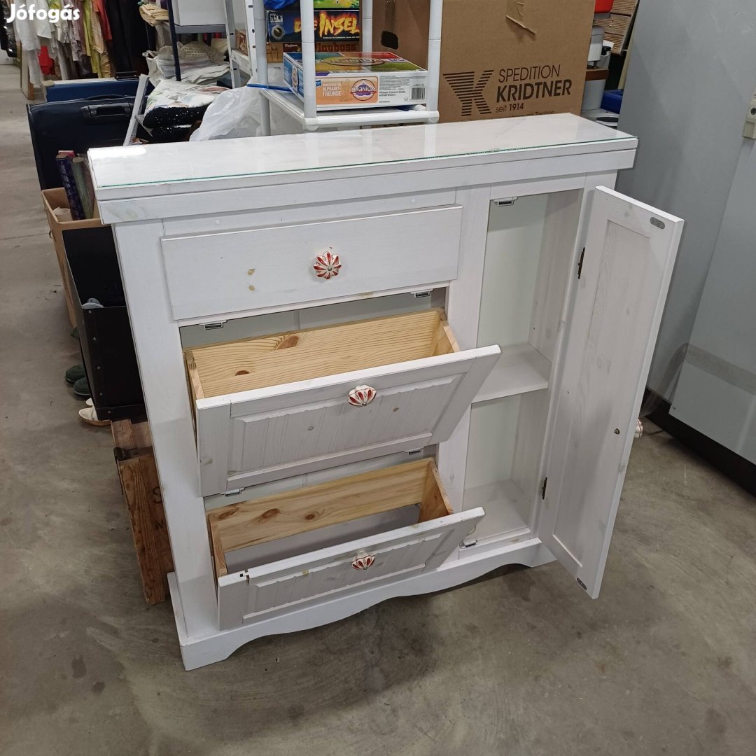 tömör fa shabby előszoba,cipős komód eladó
