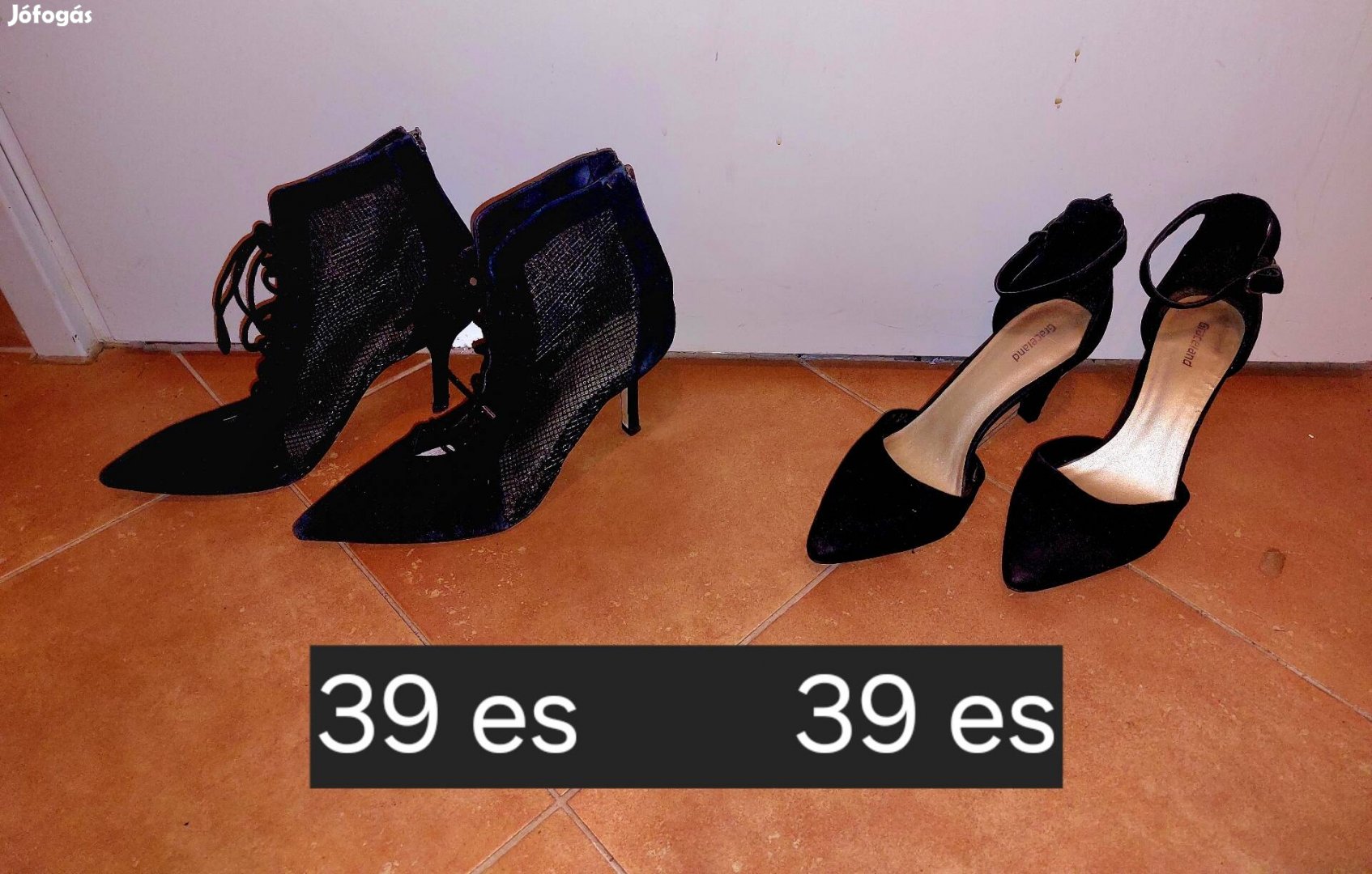 tűsarku fekete elegáns 39 es cipók 