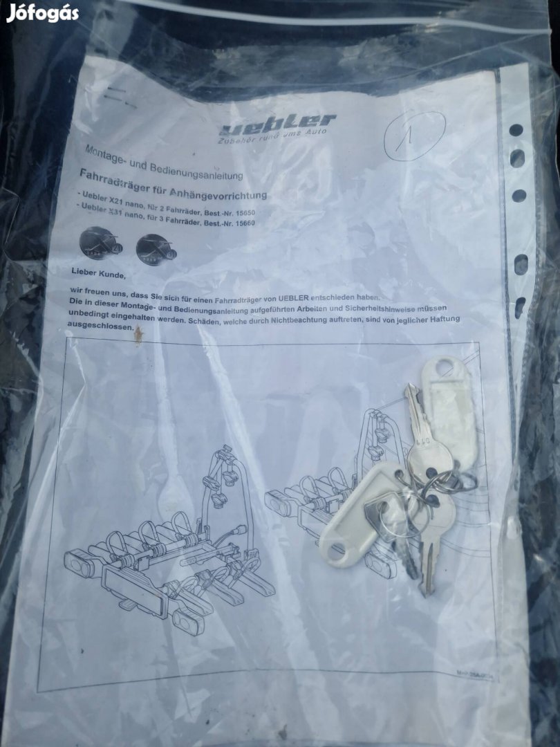 uebler x21 kerékpárszállító eladó!