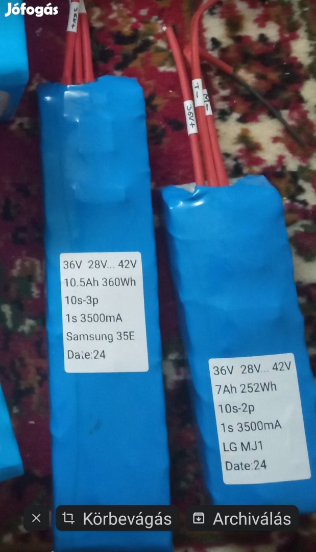 új 36v 14Ah samsung li-ion akkupakkok