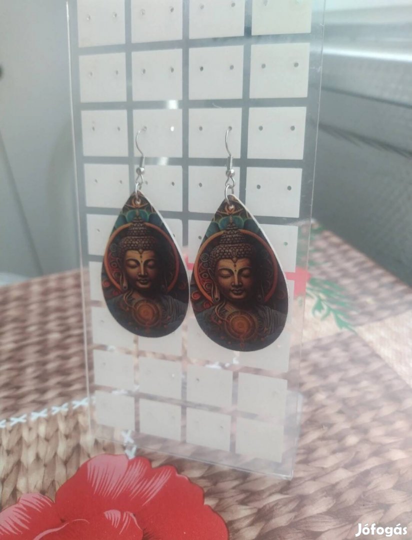 új Buddha mintás alkalmi fülbevaló