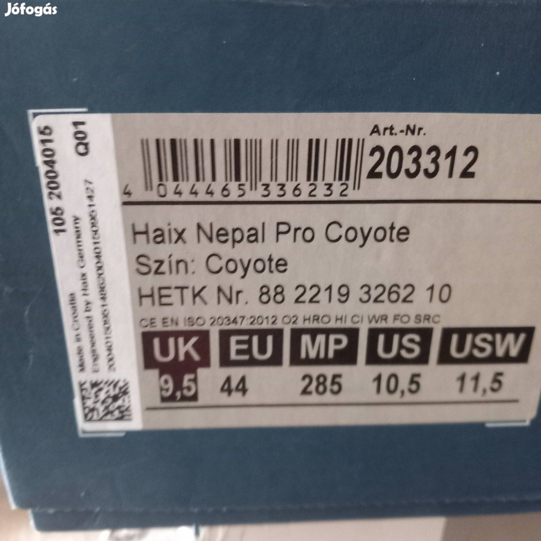 új Haix Nepál pro 44- es bakancs