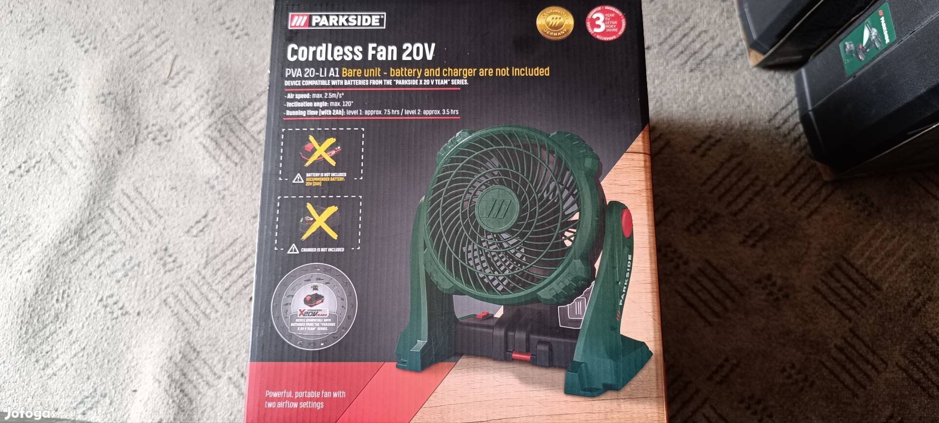 új Parkside akkus ventilátor 
