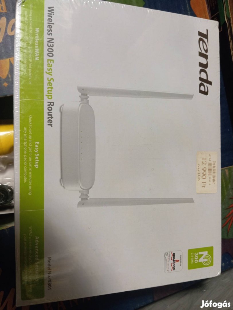 új bontatlan Tenda vezeték nélküli n300 router n301 3 LAN
