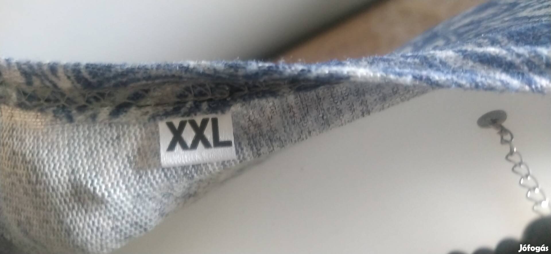 új kék zöld rózsa mintás alkalmi pulcsi