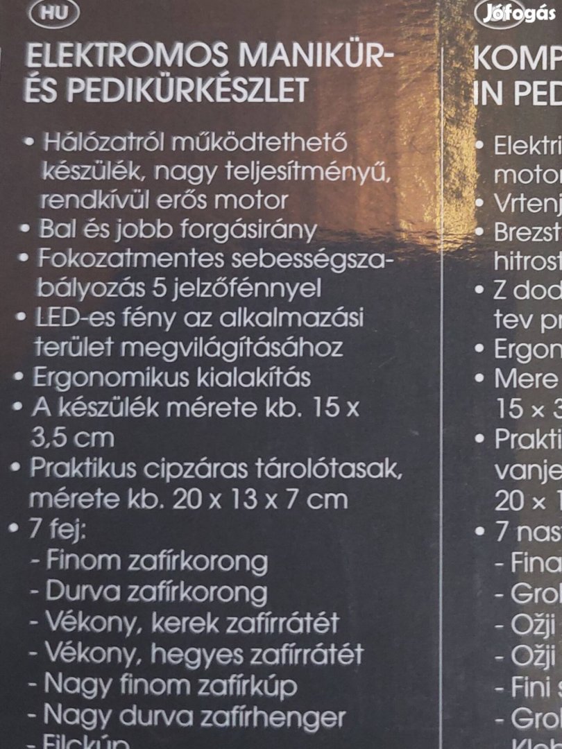 új!német ,elektromos ,nagyteljesítményű manikür-pedikür szett