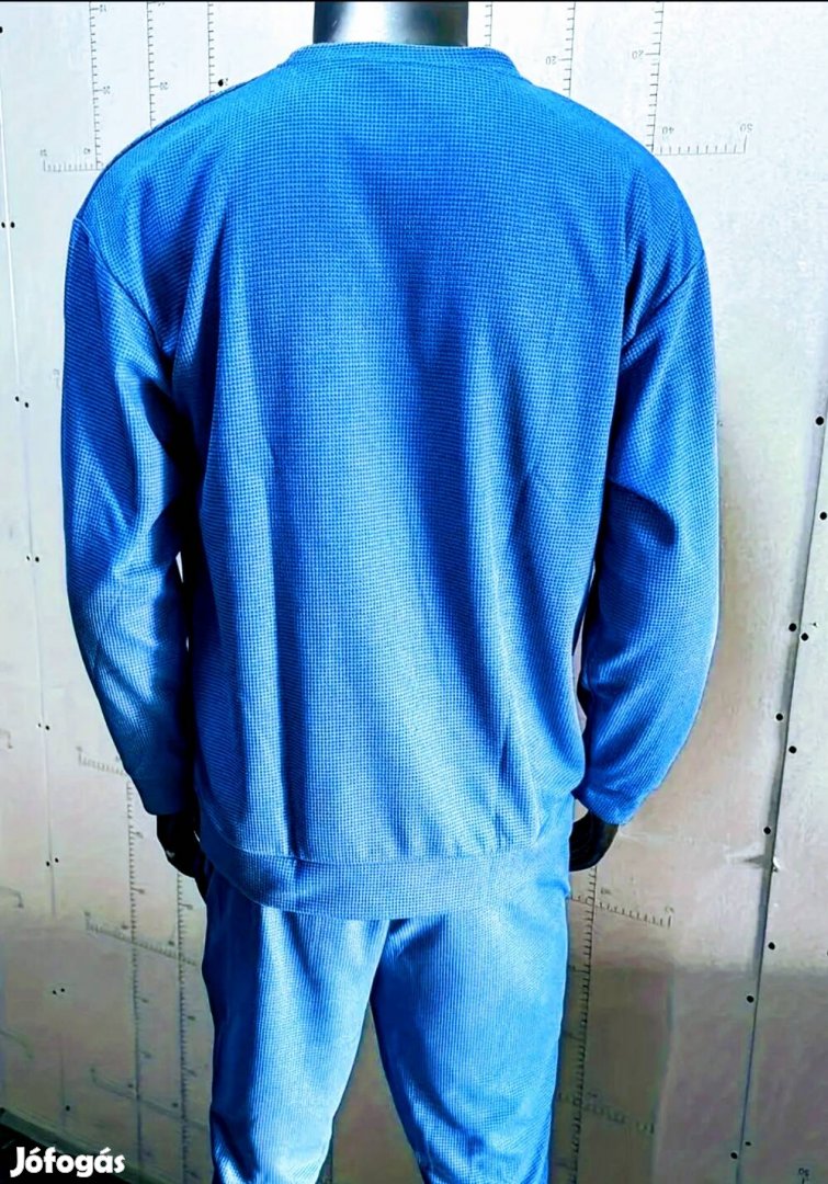 új világoskék kötött kerek nyakú alkalmi szabadidő szett