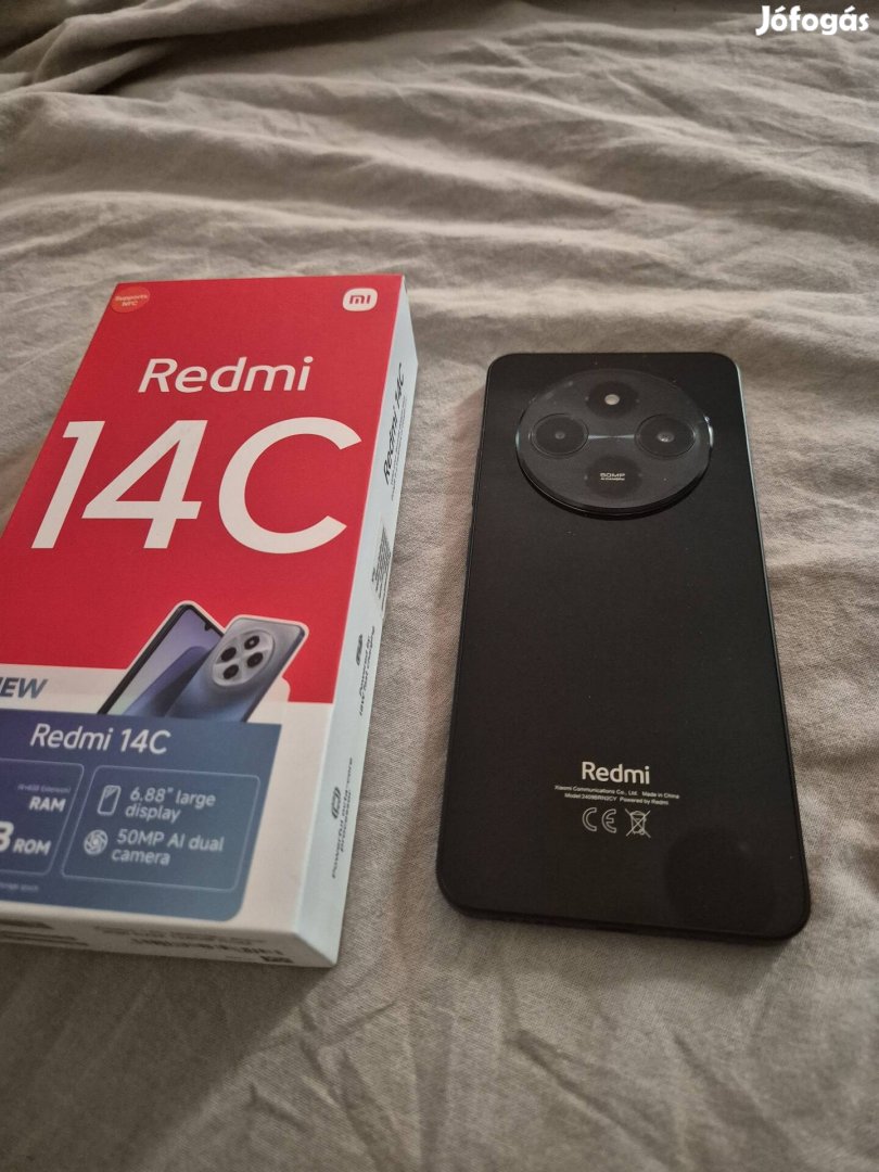 új xiaomi redmi 14c telefon, fekete