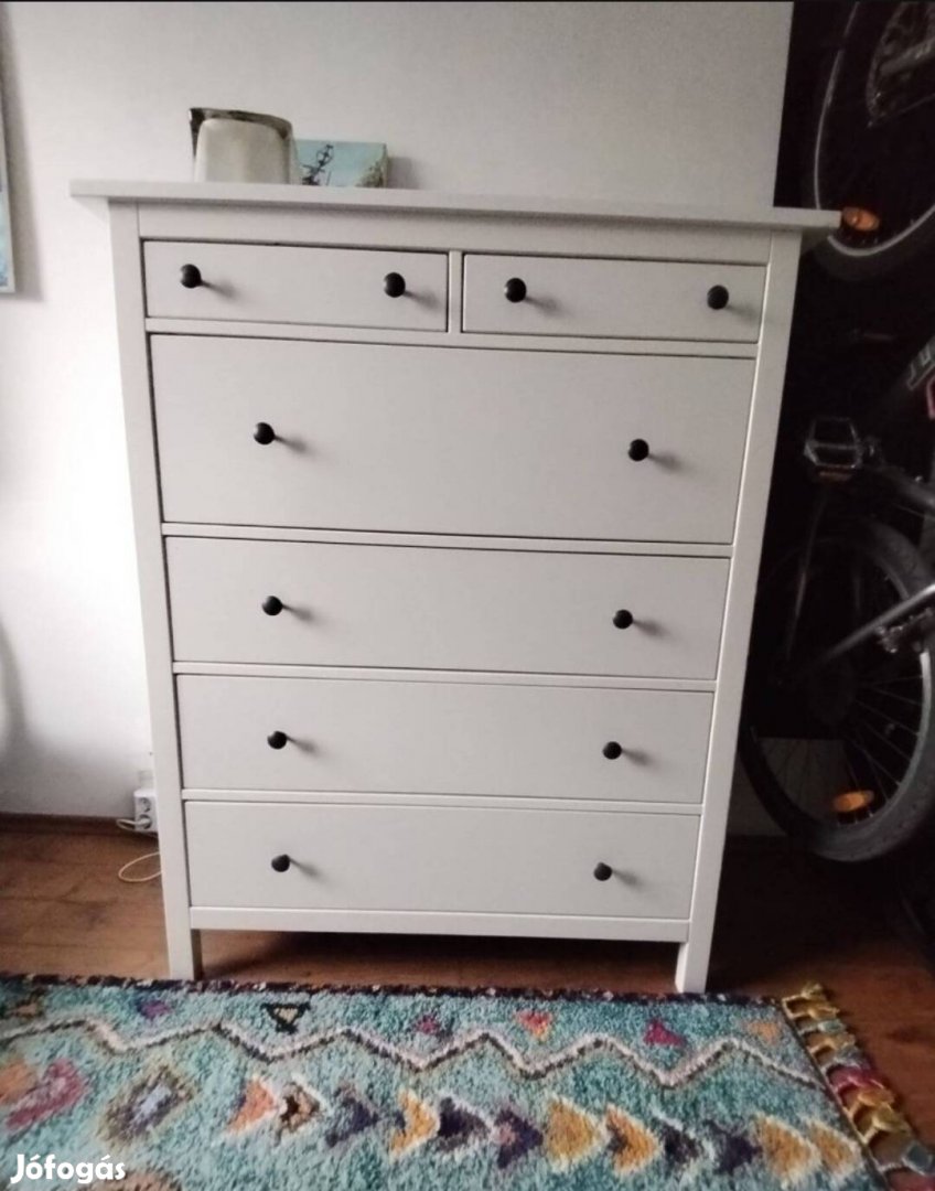 újszerű IKEA Hemnes 6 fiókos komód, fehér 