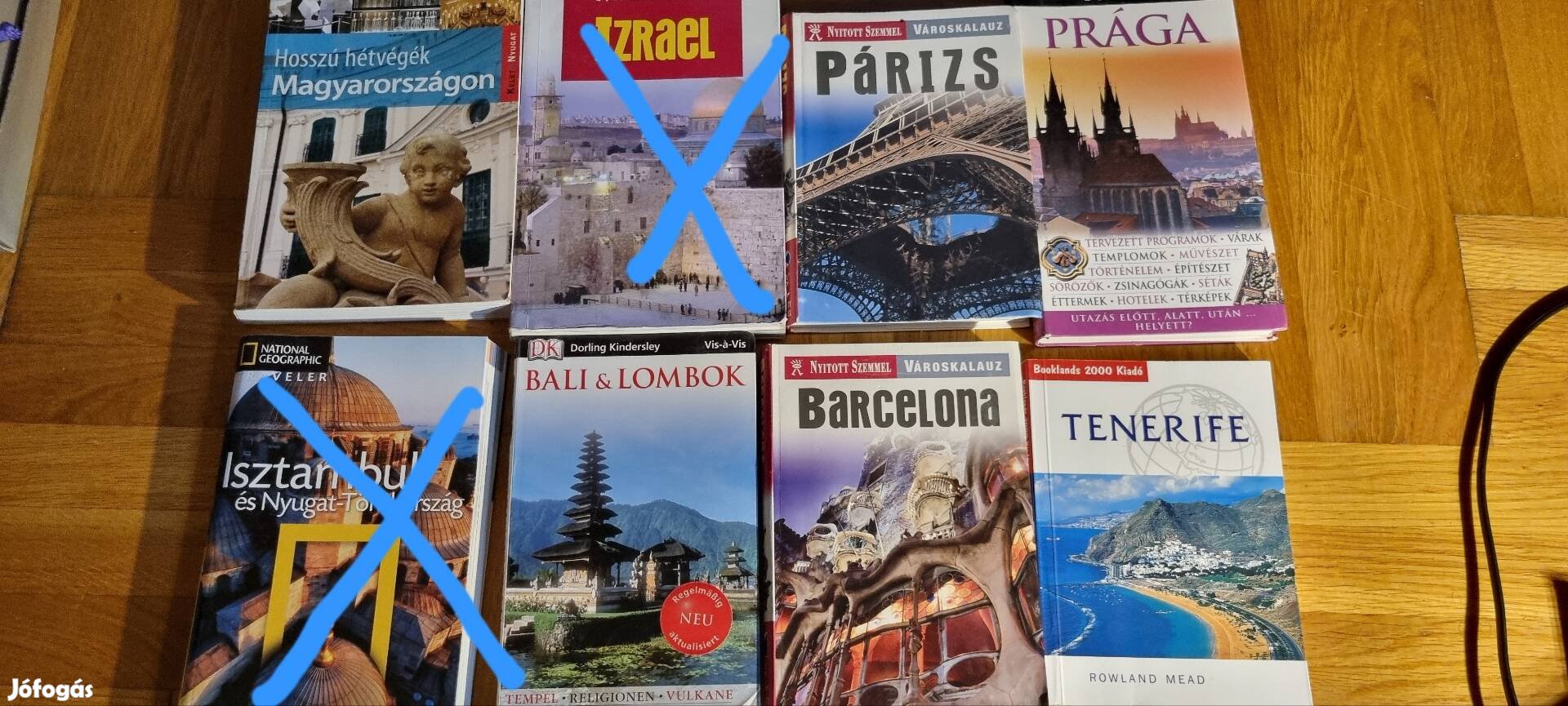 útikönyvek, Prága, Párizs, Izrael, Isztambul, Bali,