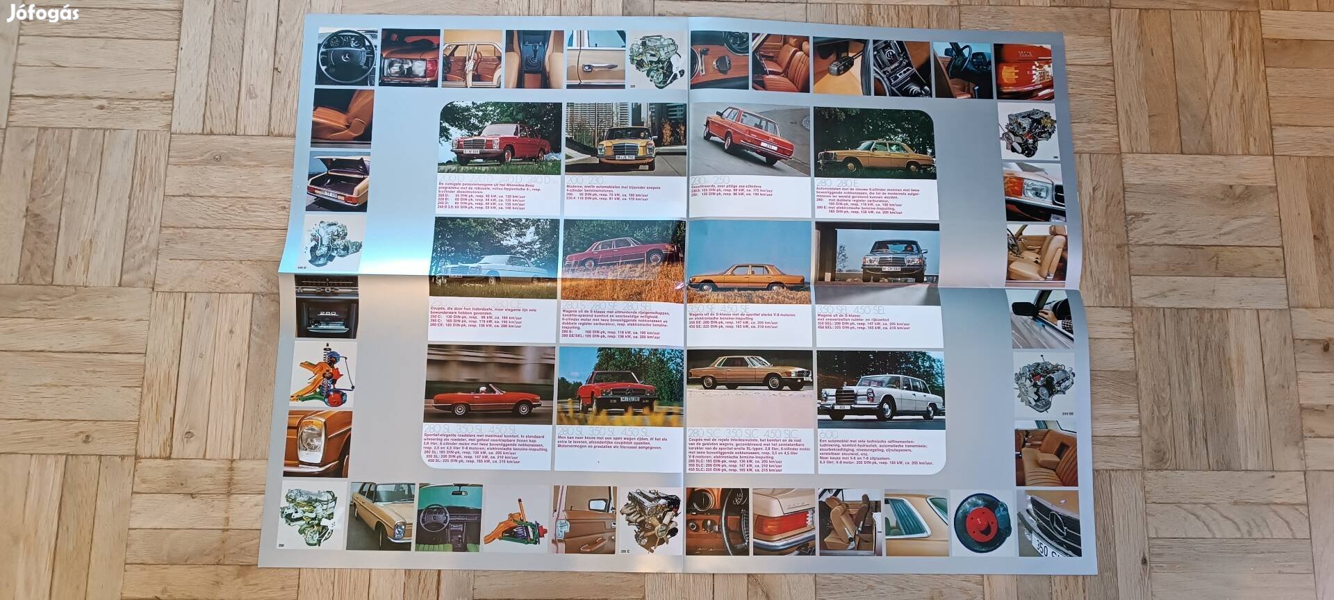 veterán Mercedes prospektus régi katalógusok w123 w116 w107