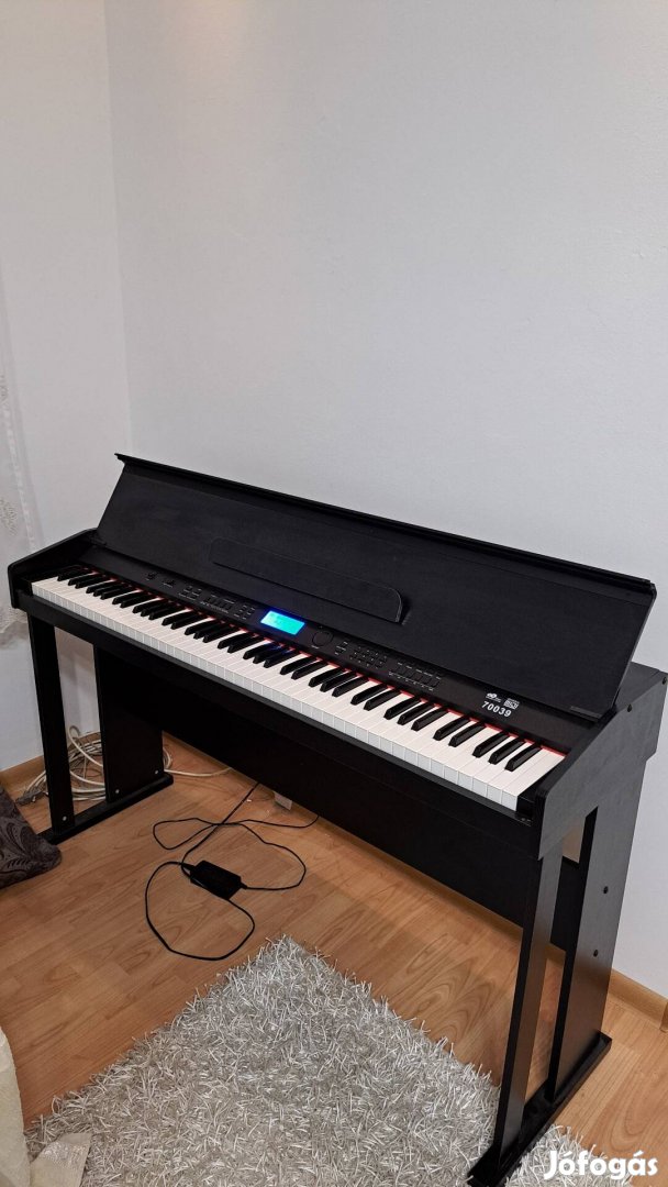 vidaxl elektromos digitális zongora 88 billentyűvel és kottatartóval