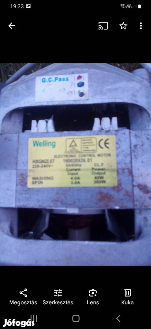 villanymotor  új állapotban, 