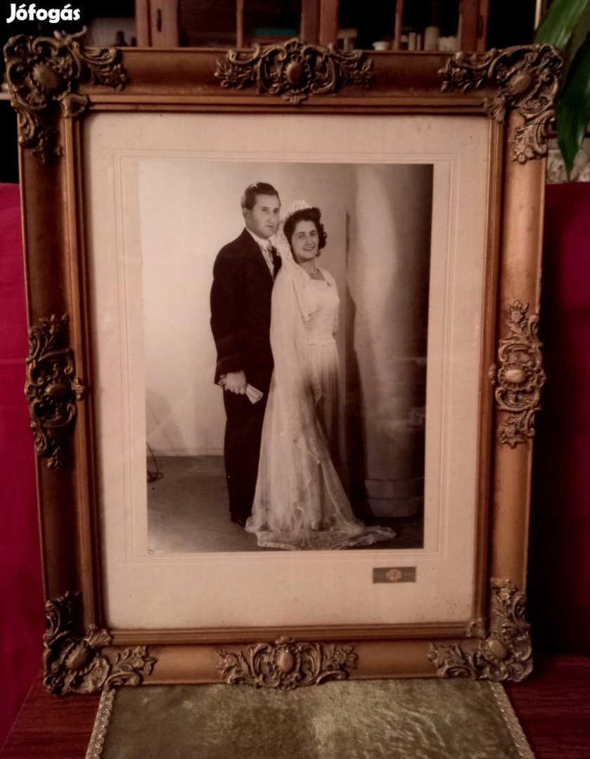 vintage esküvői fénykép blondel keretben
