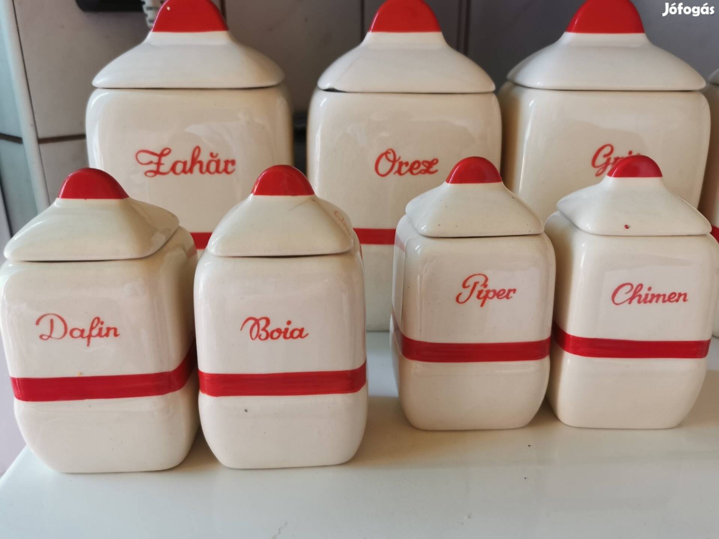 vintage keramia fűszertartó 9 darabos