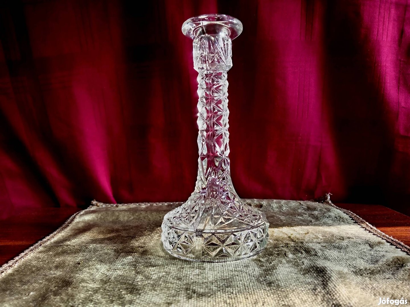vintage üveg gyertyatartó