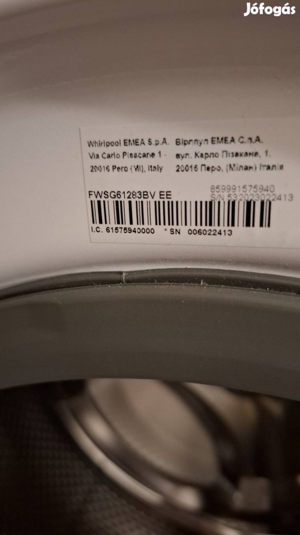 whirpool 6. érzék keskeny mosógép 6 kg ruha