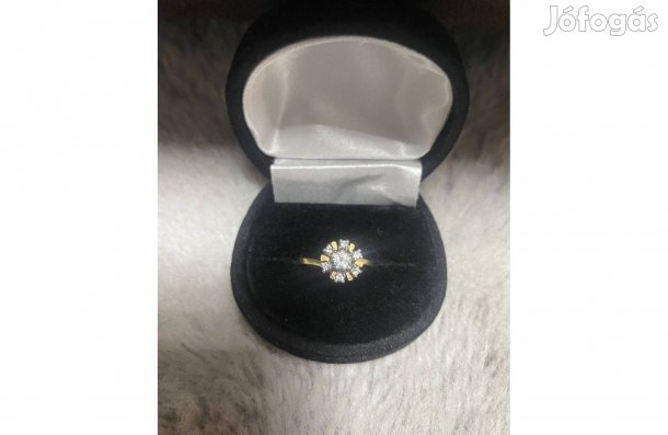 0,25 karátos gyémánt 14 karátos 595 arany gyűrű eljegyzési gyűrű