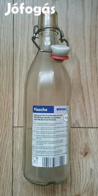 0,5 literes csatos üveg, szögletes, új eladó
