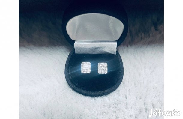 0,7 karátos gyémánt ezüst fülbevaló